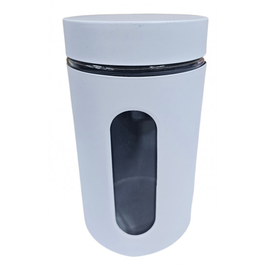 CANNISTER SINGLE WITH SIDE WINDOW IN WHITE LARGE SIZE